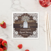 カントリー素朴ベビーズブレスウッドブライダルシャワー スタンダードカクテルナプキン (インサイチュ)