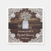 カントリー素朴ベビーズブレスウッドブライダルシャワー スタンダードカクテルナプキン (正面)