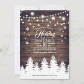 カントリー素朴ホリデーディナーパーティの招待状 招待状 (正面)