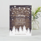 カントリー素朴ホリデーディナーパーティの招待状 招待状 (スタンド正面)