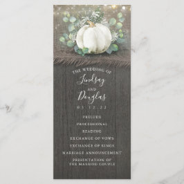 カントリー素朴ホワイトカボチャ結婚式 プログラム