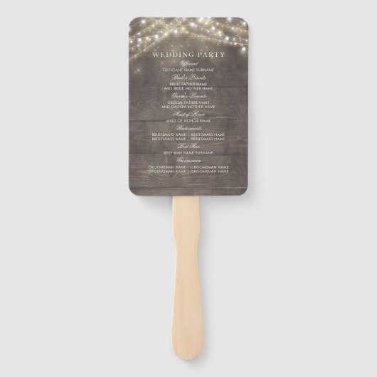 カントリー素朴ホワイトフラワーズシック結婚式 プログラム ハンドファン (裏面)