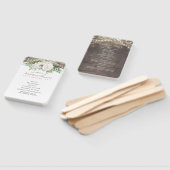 カントリー素朴ホワイトフラワーズシック結婚式 プログラム ハンドファン (組立なし)