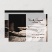 カントリー素朴ホースシューズカウボーイウェディングRSVPカード 出欠カード (正面/裏面)