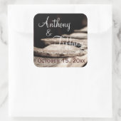 カントリー素朴ホースシューズカウボーイ結婚式の引き出物スクー スクエアシール (バッグ)