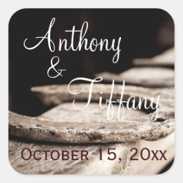 カントリー素朴ホースシューズカウボーイ結婚式の引き出物スクー スクエアシール