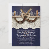 カントリー素朴ホースシューズカップルのリハーサルディナー 招待状 (正面)