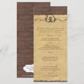 カントリー素朴ホースシューズバーベッドワイヤ結婚のメニュー メニュー (正面/裏面)