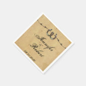 カントリー素朴ホースシューズバーベッ結婚ドズナプキン スタンダードカクテルナプキン (角)