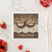 カントリー素朴ホースシューズレースウッド結婚ズ スタンダードカクテルナプキン (インサイチュ)