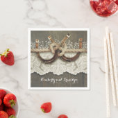 カントリー素朴ホースシューズレースウッド結婚ズ スタンダードカクテルナプキン (インサイチュ)