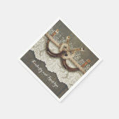 カントリー素朴ホースシューズレースウッド結婚ズ スタンダードカクテルナプキン (角)