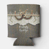 カントリー素朴ホースシューズレースウッド結婚ズ 缶クーラー (裏面)