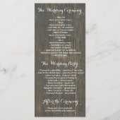 カントリー素朴ホースシューズレースウッド結婚式 プログラム (裏面)