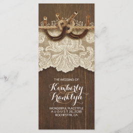 カントリー素朴ホースシューズレースウッド結婚式 プログラム