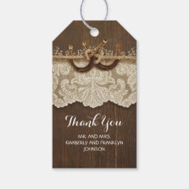 カントリー素朴ホースシューズレース結婚ウッド ギフトタグ