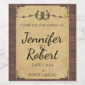 カントリー素朴ホースシューズ有刺鉄線ワインラベル ワインラベル (シングルラベル)