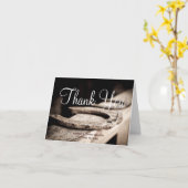 カントリー素朴ホースシューズ結婚カウボーイズサンキュー カード (黄色い花)