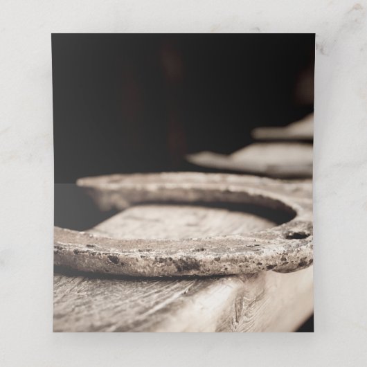 カントリー素朴ホースシューズ結婚カウボーイ プレイスカード (内部開封)