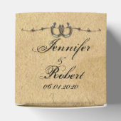 カントリー素朴ホースシューズ結婚式の引き出物ボックス フェイバーボックス (上部)