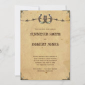 カントリー素朴ホースシューズ結婚式招待状 招待状 (正面)