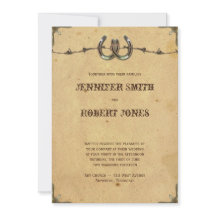 カントリー素朴ホースシューズ結婚式招待状