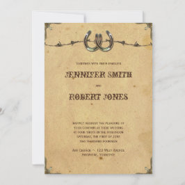 カントリー素朴ホースシューズ結婚式招待状 招待状
