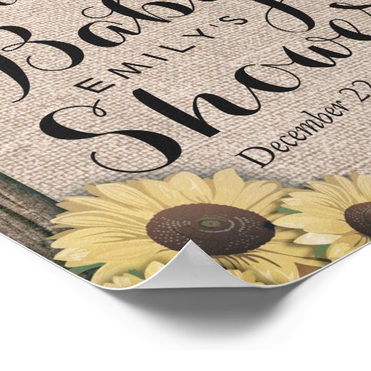 カントリー素朴ホースシューズ赤ちゃんシャワー歓迎サイン ポスター (角)