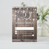 カントリー素朴ホースシューバーンライツウェディングRSVP 出欠カード (スタンド正面)