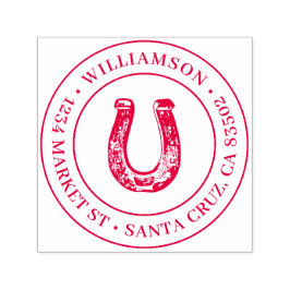 カントリー素朴ホースシューラウンド差出人住所 セルフインキングスタンプ