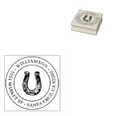 カントリー素朴ホースシューラウンド差出人住所 ラバースタンプ (押印)