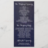 カントリー素朴ホースシューレース海軍結婚式 プログラム (裏面)