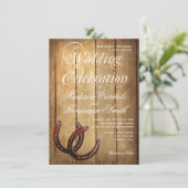 カントリー素朴ホースショーズウッド結婚式招待状 招待状 (スタンド正面)