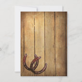 カントリー素朴ホースショーズウッド結婚式招待状 招待状 (裏面)