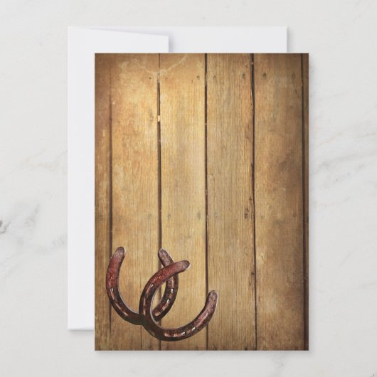 カントリー素朴ホースショーズウッド結婚式招待状 招待状 (裏面)