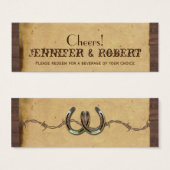 カントリー素朴ホースシ結婚ューのチケット (正面&裏面)