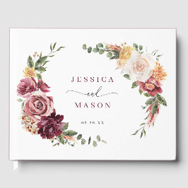 カントリー素朴ボホ秋ブルゴーニュ結婚ーズ ゲストブック