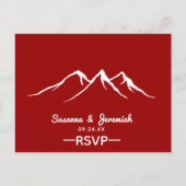 カントリー素朴マウンテンディアウェディングRSVP インビテーションポストカード (正面)