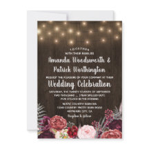 カントリー素朴マルサラピーニー結婚式招待状