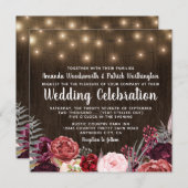 カントリー素朴マルサラピーニー結婚式招待状 招待状 (正面/裏面)