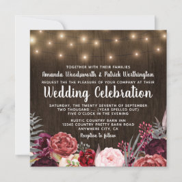 カントリー素朴マルサラピーニー結婚式招待状 招待状