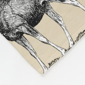 カントリー素朴ムースイラストレーション&タウペ フリースブランケット (角)