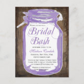 カントリー素朴メイスンジャーブライダルシャワーはがき インビテーションポストカード (正面)