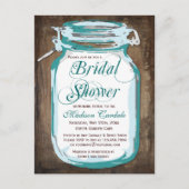 カントリー素朴メイスンジャーブライダルシャワーはがき インビテーションポストカード (正面)