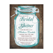 カントリー素朴メイスンジャーブライダルシャワーはがき
