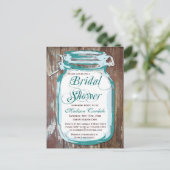 カントリー素朴メイスンジャーブライダルシャワーはがき インビテーションポストカード (スタンド正面)