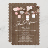 カントリー素朴メイスンジャーブライダルシャワー 招待状 (正面/裏面)