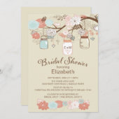 カントリー素朴メイスンジャーブライダルシャワー 招待状 (正面/裏面)
