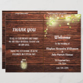 カントリー素朴メイスンジャールライツ結婚式 プログラム (正面/裏面)