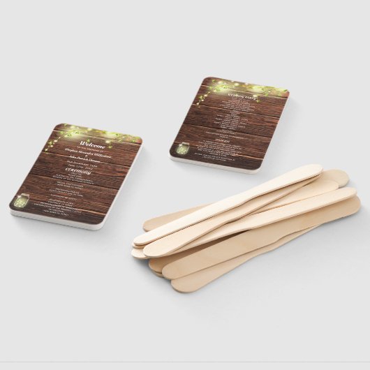 カントリー素朴メイスンジャールライツ結婚式 プログラム ハンドファン (組立なし)